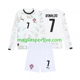 Completo Calcio Portogallo Cristiano Ronaldo 7 Bambino Divisa Trasferta 2025 ML